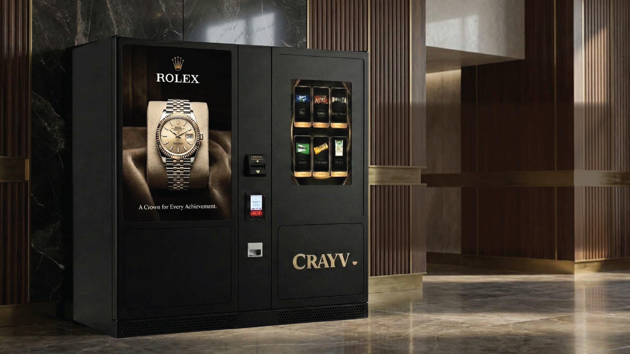 Crayv store in a luxury marble lobby